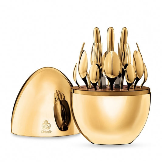 24-Piece Flatware Set In 24-Carat Gold Gilded Metal