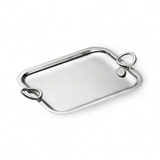 Large Silver Plated Rectangular Tray With Handles