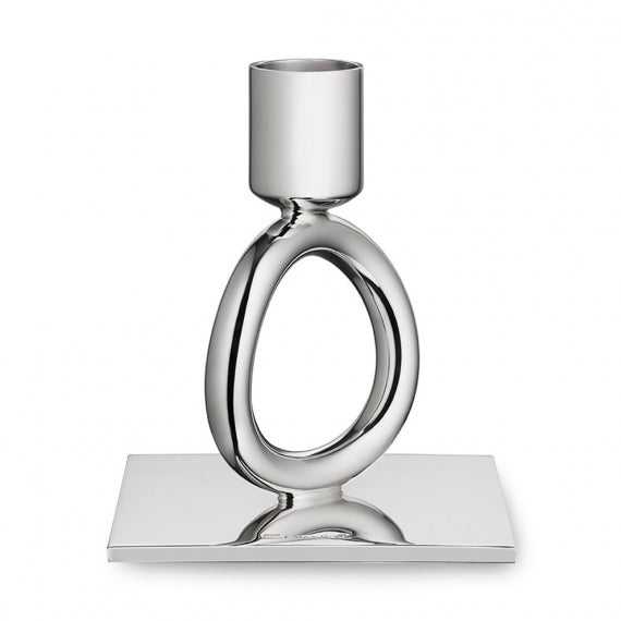 Silver Plated Single-Ring Candlestick