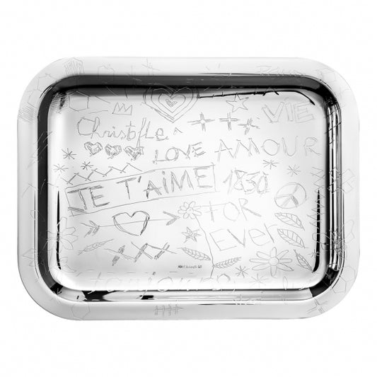 Graffiti Silver Plated Tray