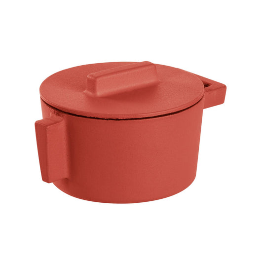 Kitchen Terracotto Saucepot with Lid 4 in. Paprika