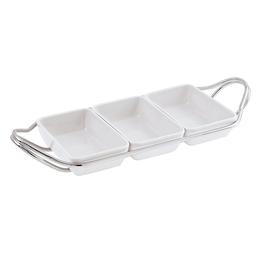 Table New Living Rectangular Hors-d'oeuvre Tray Set 14 1/8 x 7 1/8 Silverplated