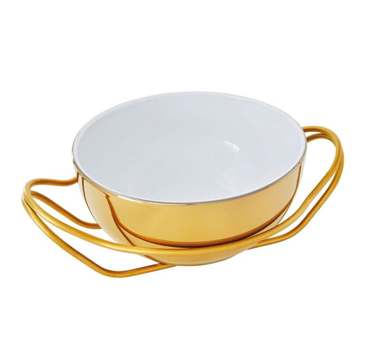 Table New Living Round Spaghetti Dish Set ø 10 5/8 Gold Hitech