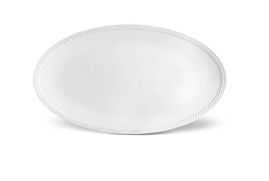 Corde Oval Platter, White (Large)