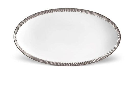 Corde Oval Platter, Platinum (Small)