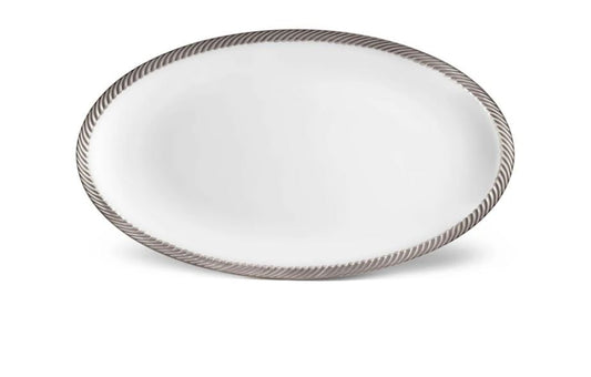 Corde Oval Platter, Platinum (Large)