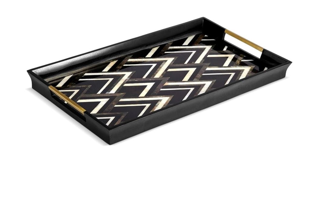 Deco Noir Rectangular Tray