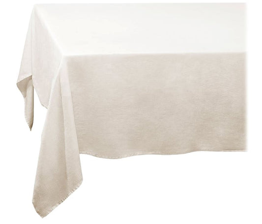 Linen Sateen Tablecloth, Ecru (Large)
