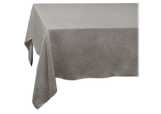 Linen Sateen Tablecloth, Grey (Medium)