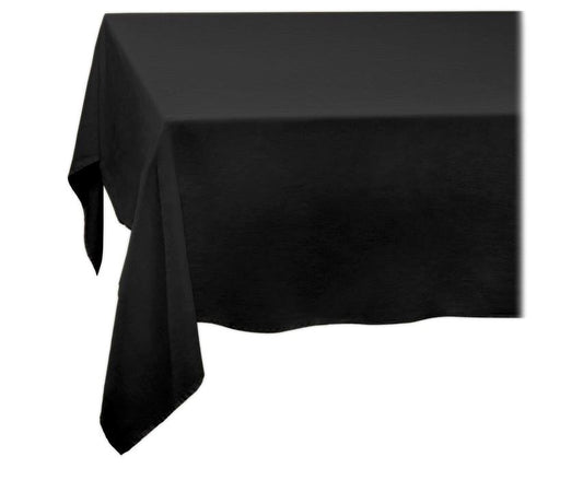 Linen Sateen Tablecloth, Black (Large)