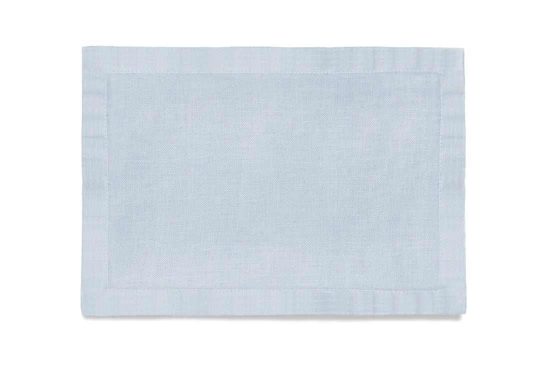 Linen Sateen Placemats (Set of 4), Light Blue