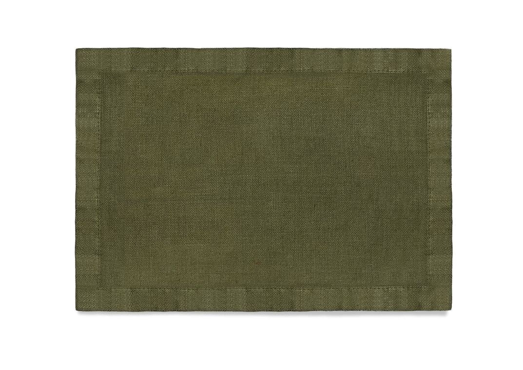 Linen Sateen Placemats (Set of 4), Olive