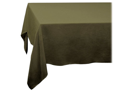 Linen Sateen Tablecloth, Olive (Medium)