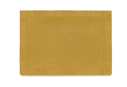 Linen Sateen Placemats (Set of 4), Mustard