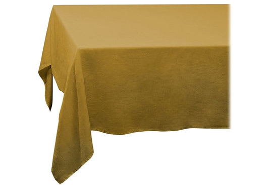 Linen Sateen Tablecloth, Mustard (Medium)