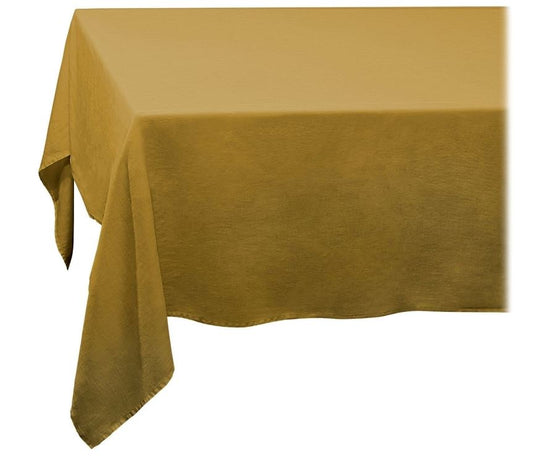 Linen Sateen Tablecloth, Mustard (Large)