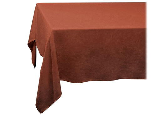 Linen Sateen Tablecloth, Brick (Medium)