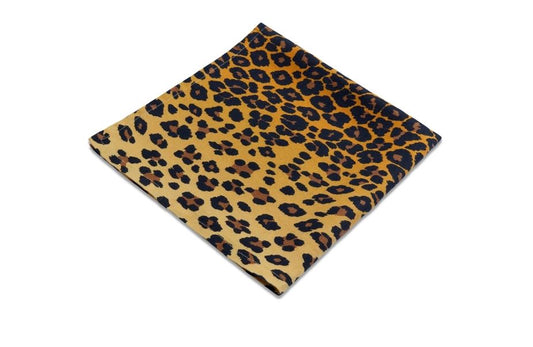Linen Sateen Leopard Napkins (Set of 4), Natural