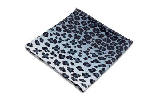 Linen Sateen Leopard Napkins (Set of 4), Blue