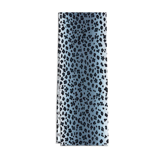 Linen Sateen Leopard Runner, Blue
