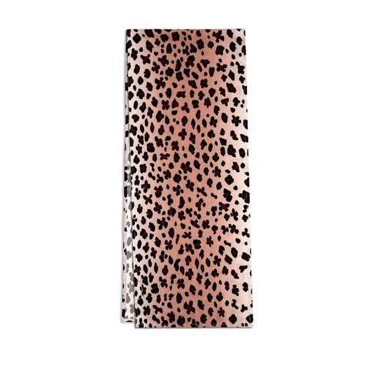 Linen Sateen Leopard Runner, Pink