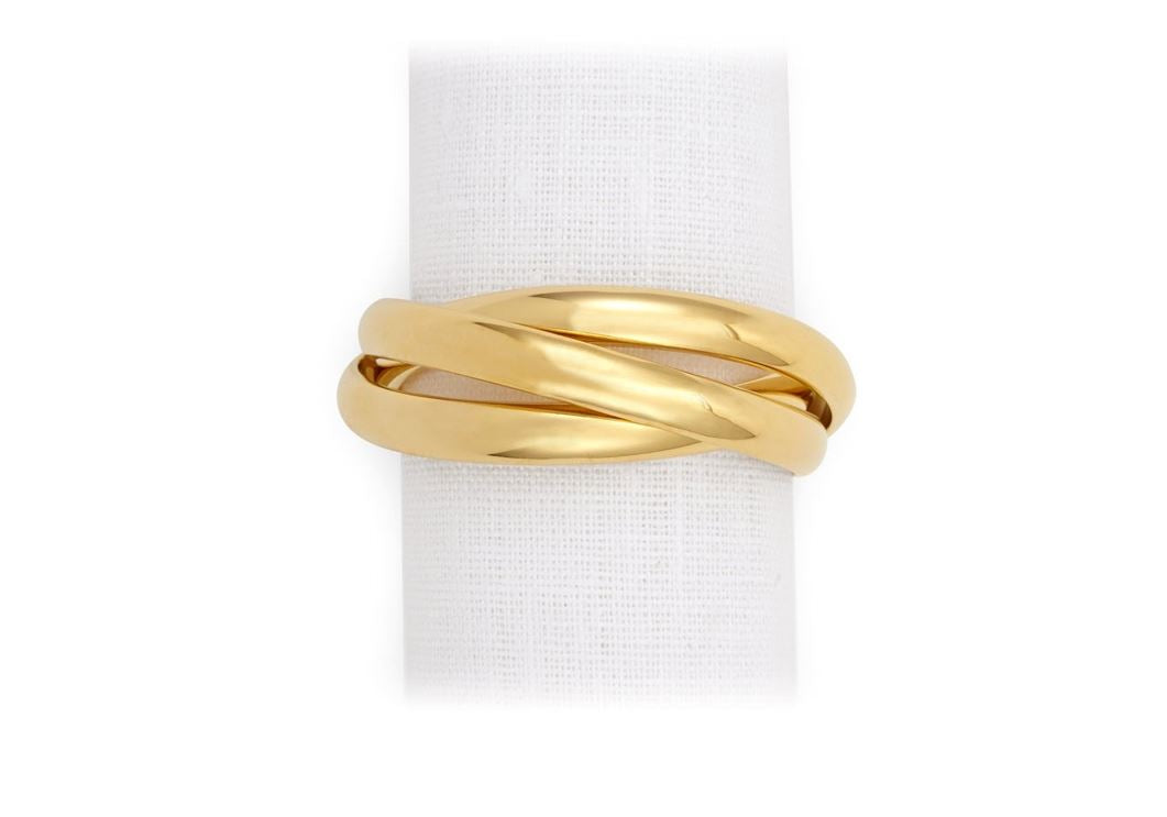 Three Ring Napkin Jewels (Set of 4), Gold