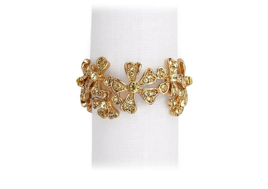 Garland Napkin Jewels (Set of 4), Gold and Yellow Crystals