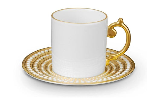 Perlée Espresso Cup and Saucer, Gold