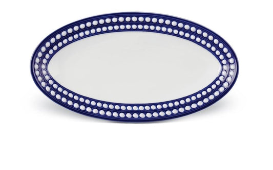 Perlée Oval Platter, Bleu (Small)